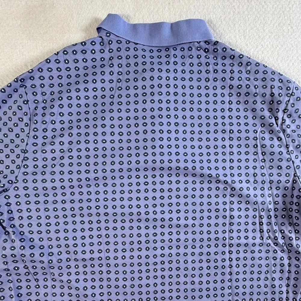 Polo Ralph Lauren Polo Shirt Mens XL Classic Fit Medallion Print Blue AOP